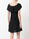 ruffled-collar shift dress