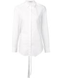 open back V-neck shirt
