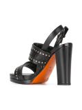 punch detail buckled sandals