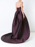 overskirt detail strapless gown
