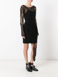 open knit asymmetric blouse