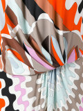 sleeveless printed dress