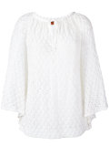 drawstring neck knitted blouse