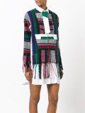 patchwork detail shirt dress