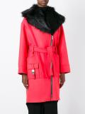 dislocated zip belted coat