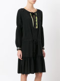 pleated trim flared dress 