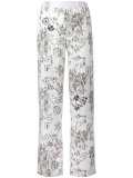 wide-leg floral trousers