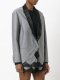 lace trim pinstriped blazer