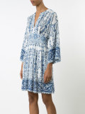 printed bell sleeve dress