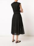 pleat trim flared dress