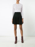 collarless lace blouse