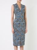 striped floral weave dress