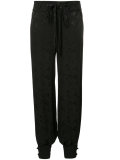 tonal floral belted trousers