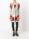 geometric intarsia cardi-coat