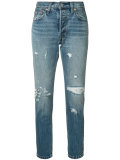 distressed straight-leg jeans 