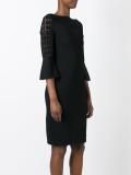 geometric lace knit dress