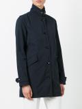 banded collar buttoned coat