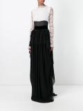 monochrome long length evening dress