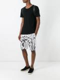 multiple prints sweat shorts