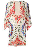 floral print cape dress