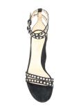 eyelet detail denim sandals