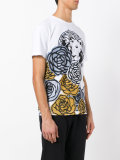 lion floral print T-shirt