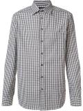 checked button down shirt