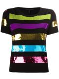 sequinned striped top