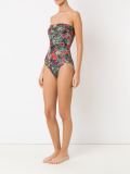 floral print strapless swimsuit