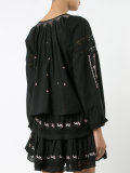 embroidered V neck top 