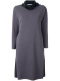 contrast cowl neck dress