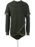 fishtail hem trimmed jumper