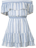 off shoulder striped dress 