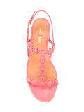 floral applique T-bar sandals