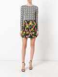 contrast pattern dress