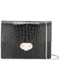 embossed crocodile effect crossbody bag
