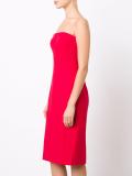 piping detail strapless dress