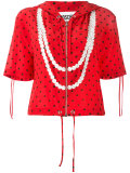 polka dot trompe-l'oeil pearl hoodie