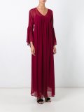 ruffled sleeves draped dress