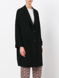 drop shoulder button fastening coat