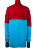 roll neck bicolour jumper