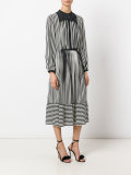 striped flared dress