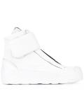 side zip hi-top sneakers