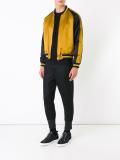 contrast stripe bomber jacket