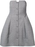 buttoned strapless dress