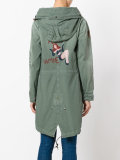 tattoo print parka coat