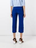 piped trim cropped trousers