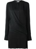 draped front satin blouse