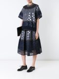 striped patch detail skirt