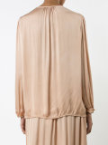 collarless blouse 